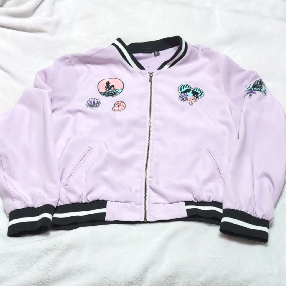 Disney Little Mermaid Purple Letterman Jacket